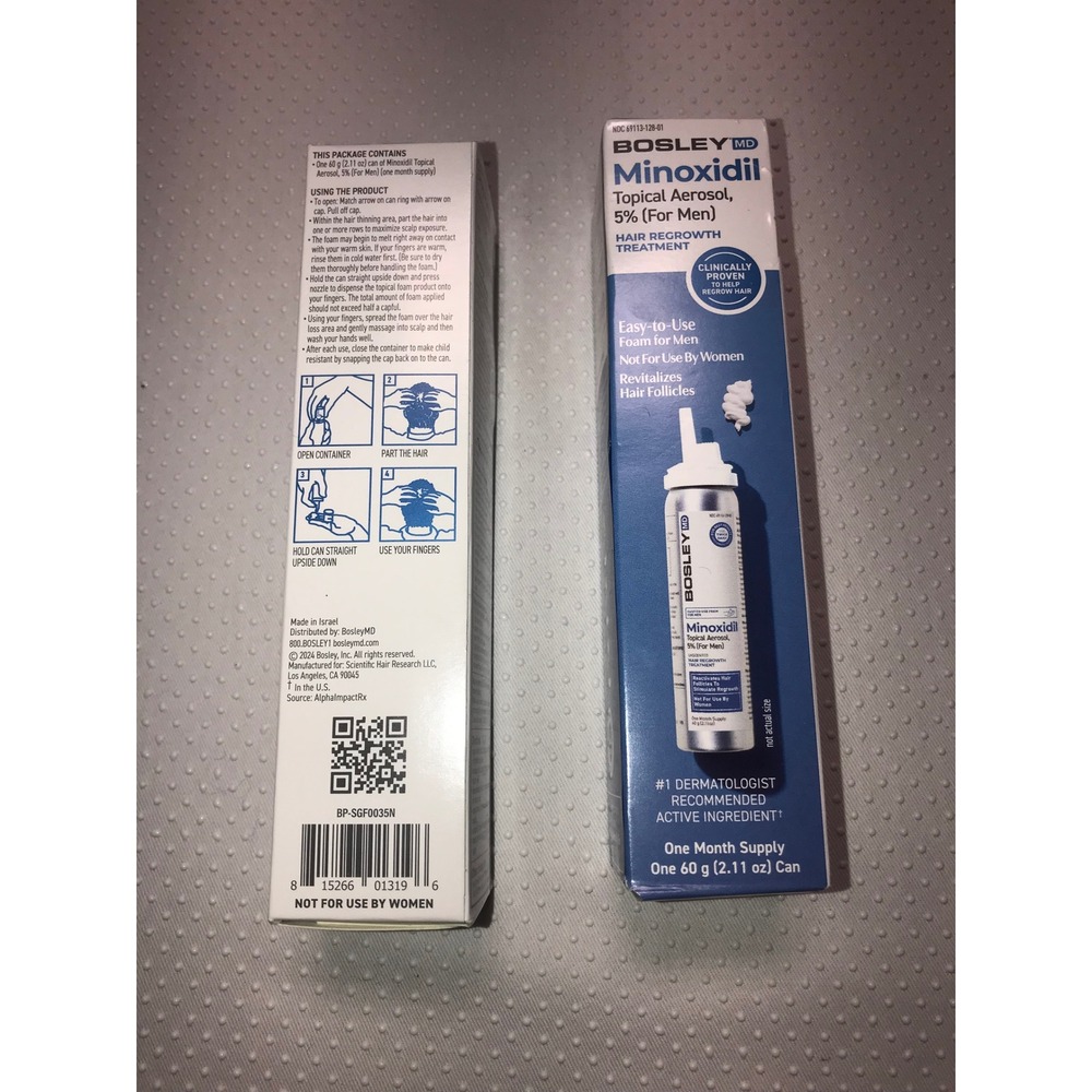 Bosley MD‎ Minoxidil Topical Aerosol 5% Hair Regrowth Treatment One Month